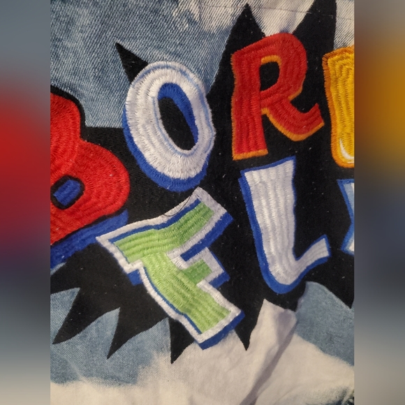 Born-Fly Distressed Embroidered Denim Jean Jacket Size XL - Picture 6 of 7
